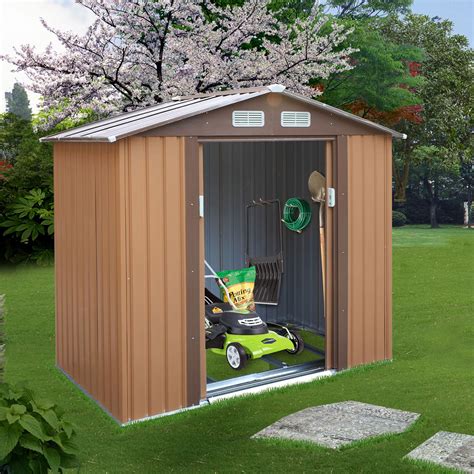Jaxpety 7 X 4 Outdoor Backyard Garden Metal Storage Shed For Utility
