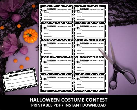 Halloween Costume Contest Ballot Printable Costume Contest Etsy In