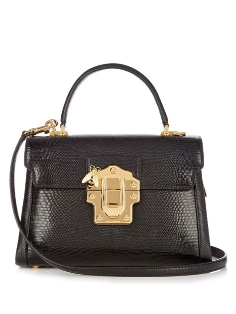 Lucia Lizard Effect Leather Bag Dolce Gabbana MATCHESFASHION COM