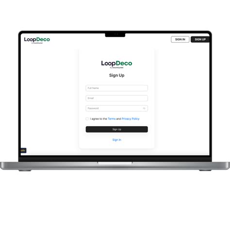 Business Account Setup Loopdeco