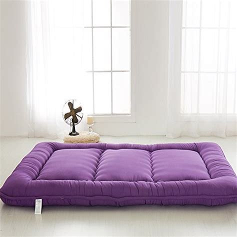 The thickness of each mattress will vary based on the material your mattress is made of. Colorful Mart Purple Japanese Futon Tatami Mat Sleeping ...