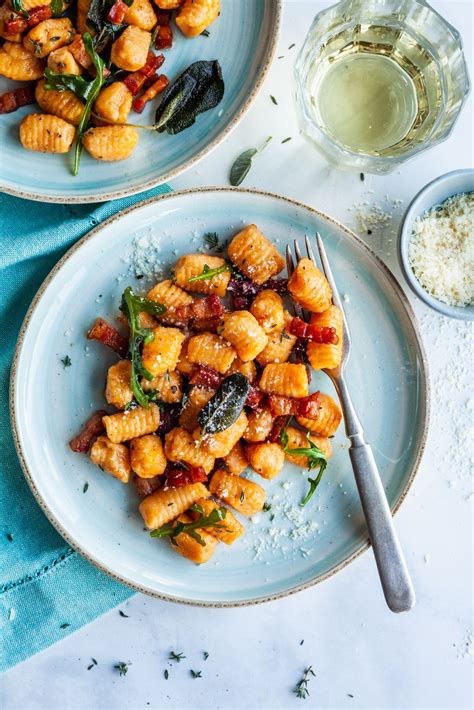 Sweet Potato Gnocchi With Sage And Thyme Brown Butter Olive And Mango