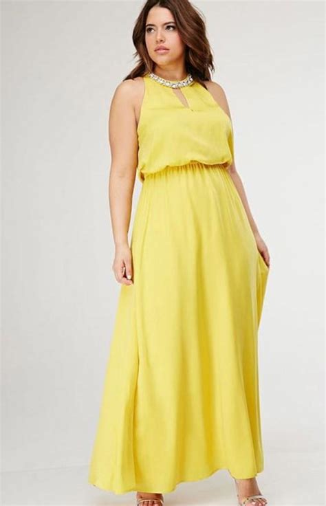 Yellow Plus Size Maxi Dress Pluslookeu Collection