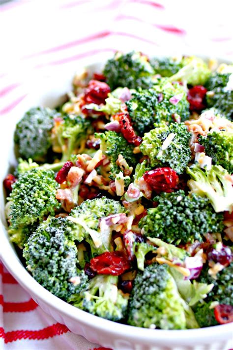 In a large bowl, whisk together the mayonnaise, maple syrup, vinegar, 1/2 teaspoon of salt and 1/4 teaspoon of pepper. Broccoli Salad with Bacon and Dried Cranberries - Mom 4 Real
