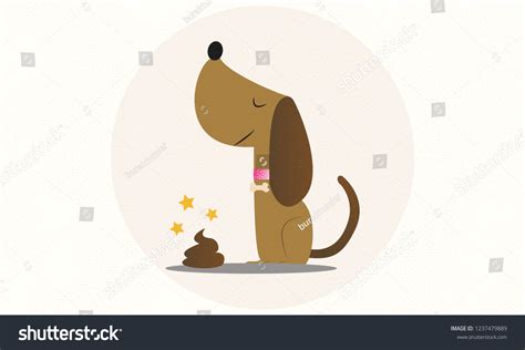Dog Illustration Poop Vector Stock Vector Royalty Free 1237479889