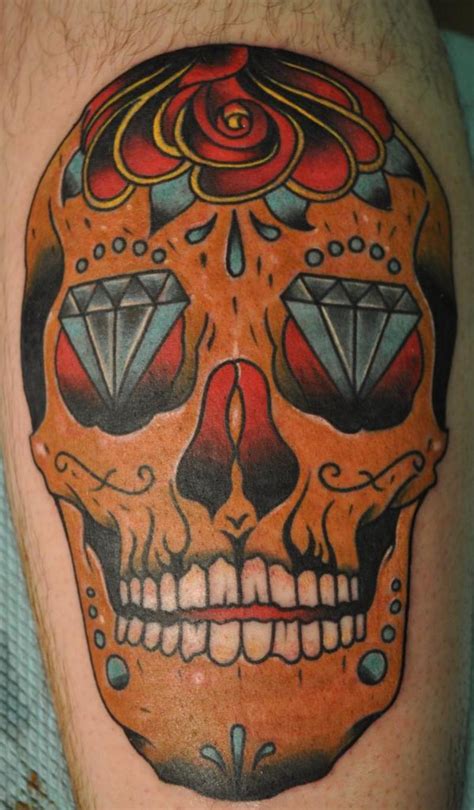 Leg Tattoo Sugar Skull Img2476 On Leg Tatto On Body Tattoo Pictures