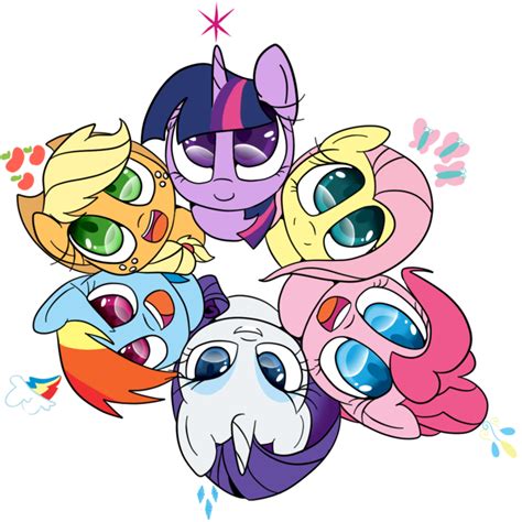 Image Fanmade Cute Mane Six In A Circlepng My Little Pony