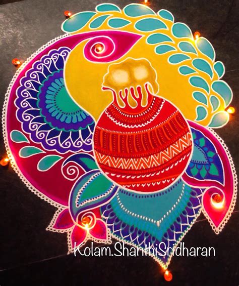 10 Beautiful Pongal Rangoli Designs Candy Crow