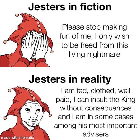 Two Pictures With The Words Jesters In Fiction And An Image Of A Woman