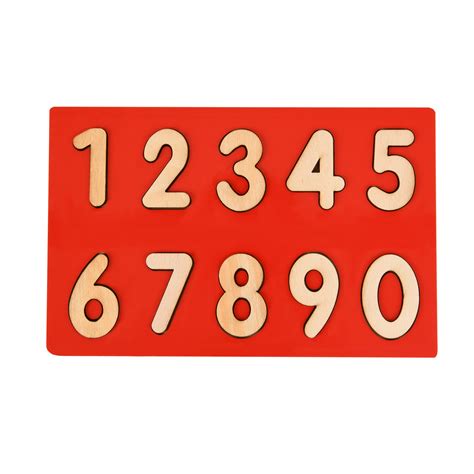 Wooden Number Puzzle 0 9 T For Toddler Etsy
