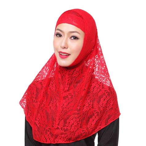 Lace Plain Hijab Scarf Fashion Wraps Foulard Nylon Maxi Shawls Soft