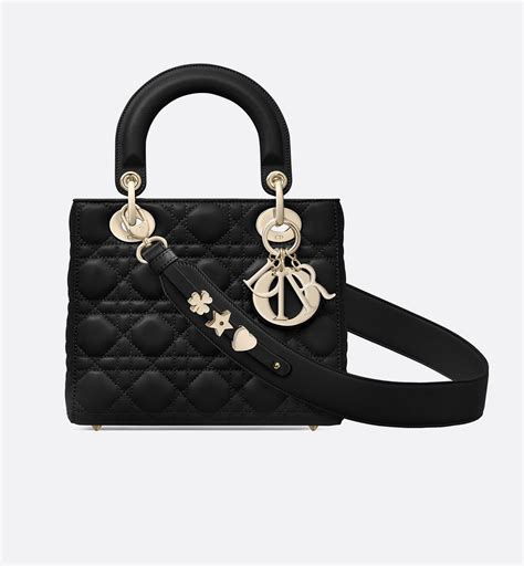 Small Lady Dior My Abcdior Bag Black Cannage Lambskin Dior