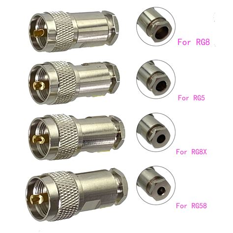 1pcs Uhf Pl259 Male Plug Clamp Rg8 Lmr400 Rg5 Rg6 Rg8x Lmr240 Rg58 Rg142 Lmr195 Rf Coaxial