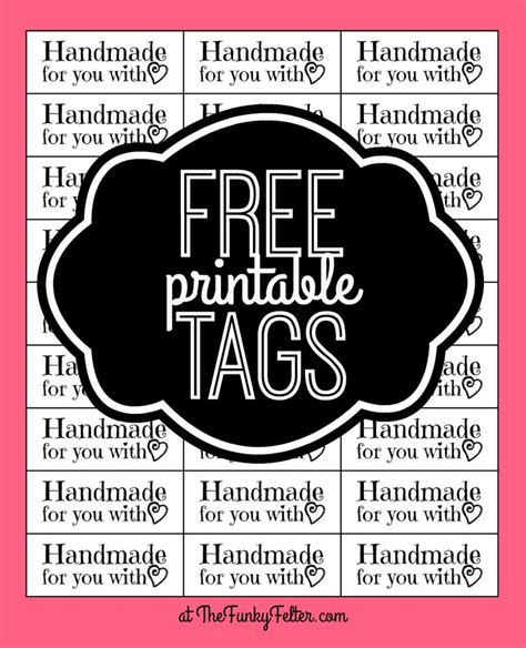 Free Printable Handmade For You With Love Craft Tags Free Printable