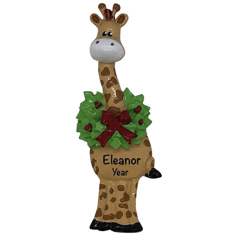 Christmas Giraffe Personalized Ornament Christmas Giraffe Adorably