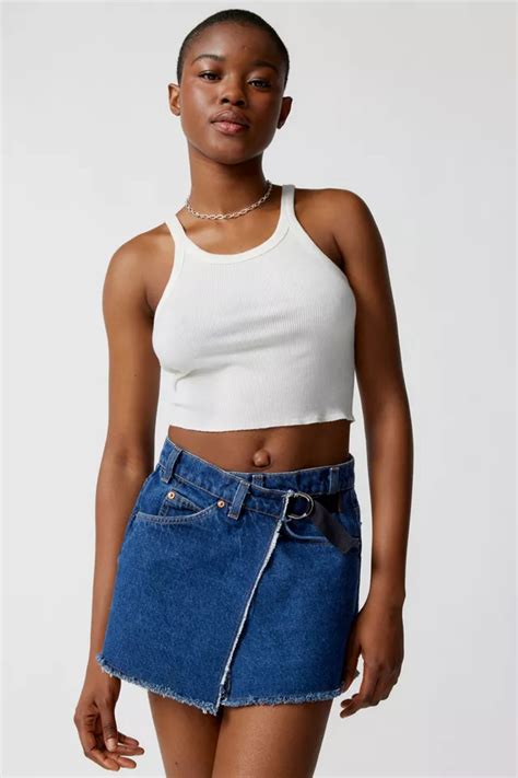 Urban Renewal Remade Levis Mini Wrap Skirt Urban Outfitters Canada