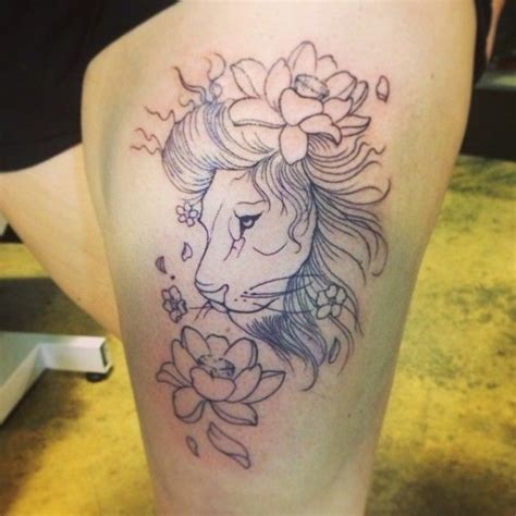 34 Best Lion Tattoo On Thigh Images On Pinterest Simple