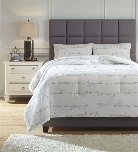 Adrianna White And Gray Queen Comforter Set From Ashley Coleman Furniture