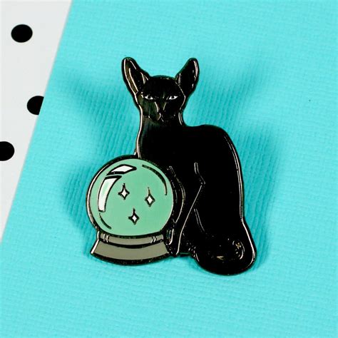 Fortune Teller Cat Enamel Pin With Clutch Back Ep133 By Punkypins On