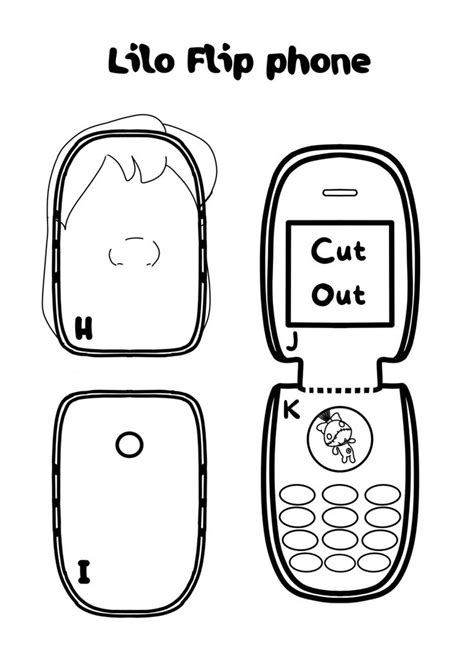 Cardboard Lilo Flip Phone Pt1 Phone Template Phone Craft Diy Hello