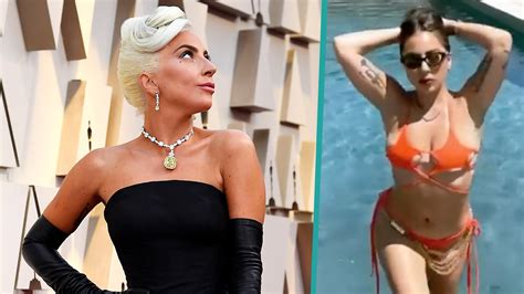 Lady Gaga Sizzles In Orange Bikini In A Sexy Poolside Video Access