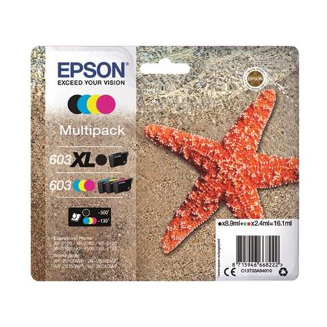 Epson Starfish 603xl Black603 Cmy Ink Multipack C13t03a94010