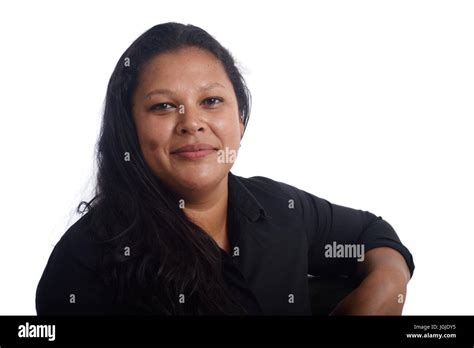 Portrait Of A Latin Woman On White Background Stock Photo Alamy