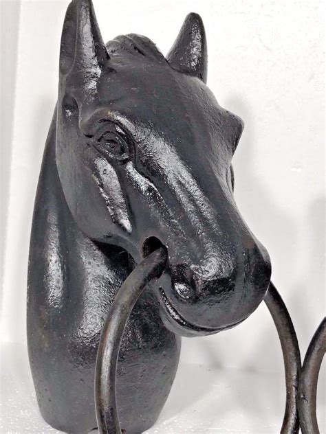 This cast aluminum 3 horse head finial is the quintessential topper. Cast Iron Horse Head Hitching Post Fence Topper w Tie Ring ...
