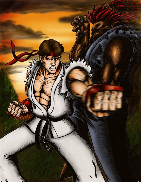 Street Fighter Ryu Vs Akuma By Ftzone1 On Deviantart