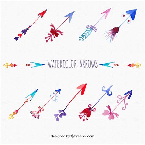 Free Vector Hand Painted Arrows In Colored Style