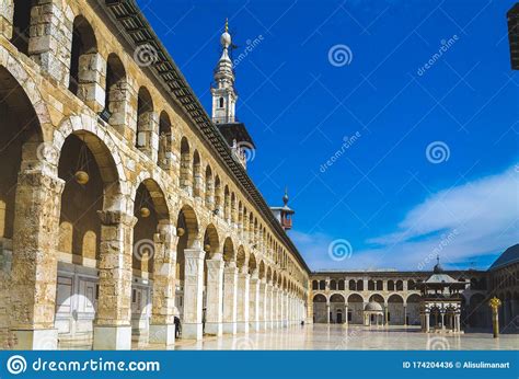 Exterior Of Omayad Mosque In Ancient City Of Damascus Syria Stock