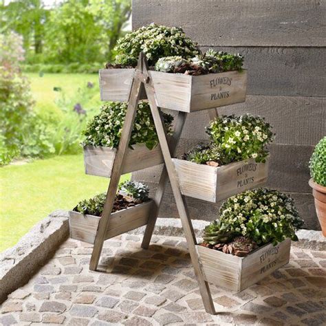 Indoor, outdoor ladder plant stand with threeindoor, outdoor ladder plant stand with three shelves. Watex Pixel Plastic Vertical Garden & Reviews | Wayfair ...