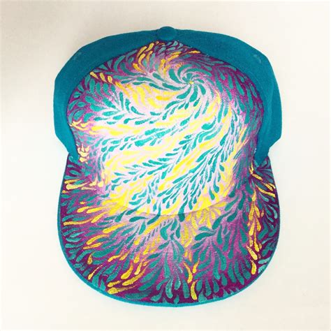 Fitted Hat Hand Painted Hat Trippy Hat Festival By Domaniapower