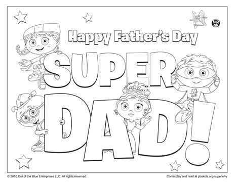 Super Dad Coloring Page Kids Coloring Pages Pbs Kids For Parents