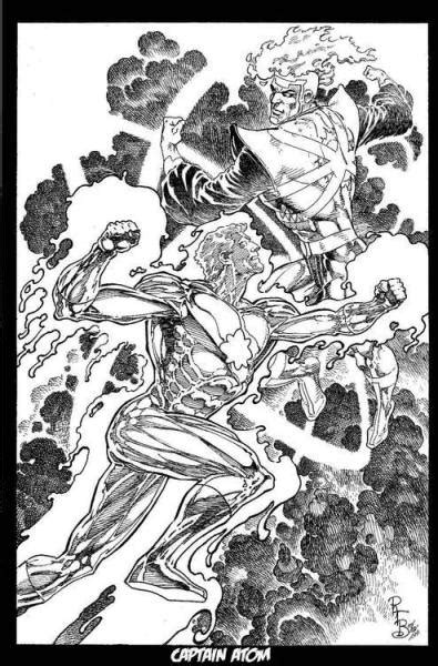 Pat Broderick Sketch Of Captain Atom Vs Firestorm Tumbex