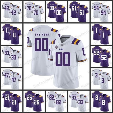 Custom LSU Tigers Jerseys Derrius Guice Odell Beckham Jr Leonard Fournette Zach