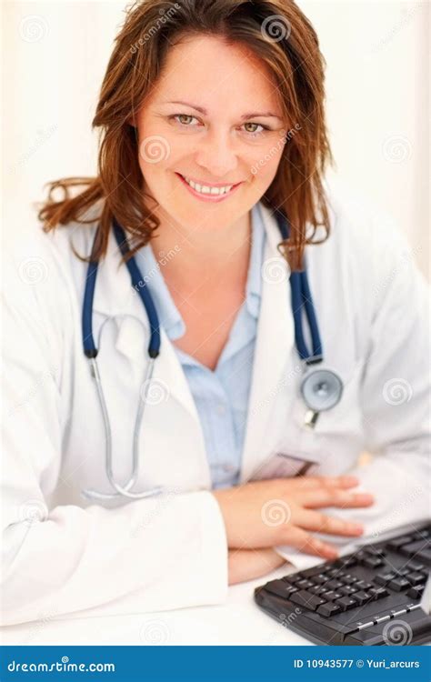 Sweet Mature Female Doctor Smiling Stock Image Image Of Isolated