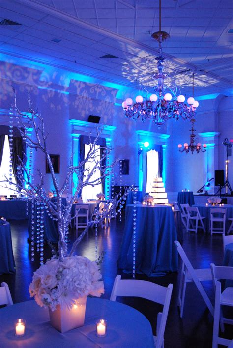 Blue Lighting Quinceanera Party Decorations