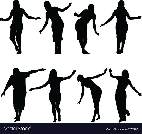 Silhouettes Active People Royalty Free Vector Image