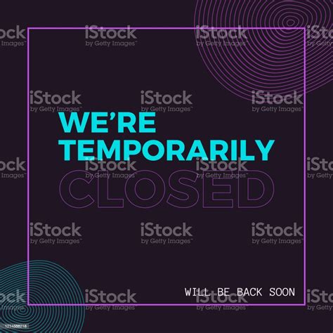 Were Temporarily Closed Banner Design Stock Illustration Download