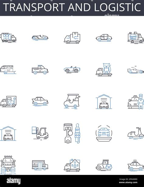Transport And Logistic Line Icons Collection Shipment Cargo Delivery