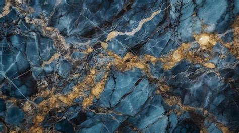 Blue Marble Stone Background With Golden Veins Emperador Italian