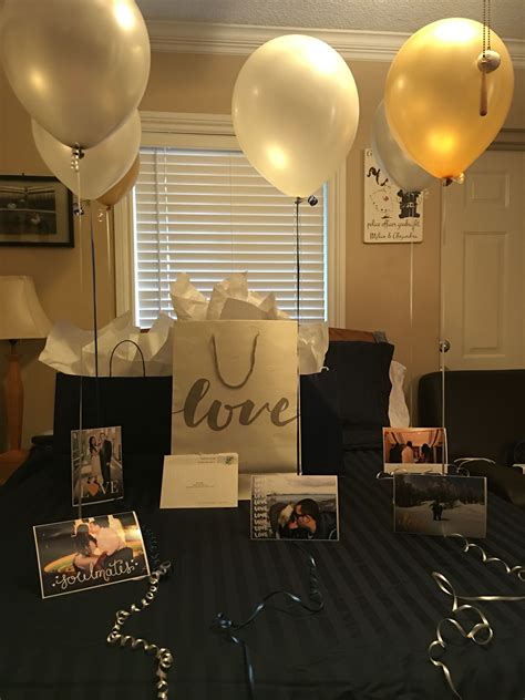 Romantic gift ideas for boyfriend anniversary. One Year Anniversary | Birthday surprise boyfriend ...