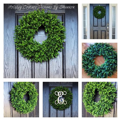 Boxwood Wreath-Green Boxwood Wreath-Artificial Boxwood ...