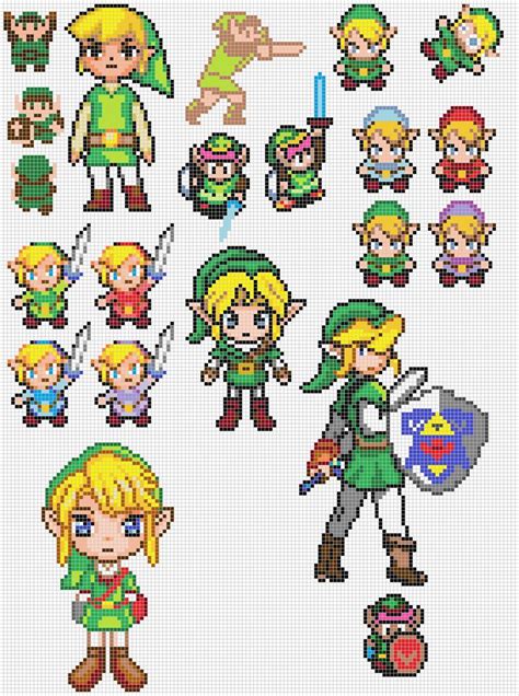 Legend Of Zelda Links Cross Stitch Or Perler Pattern Perler Patterns