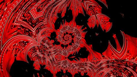 Red Black Fractals Pattern Abstraction 4k Hd Abstract Wallpapers Hd
