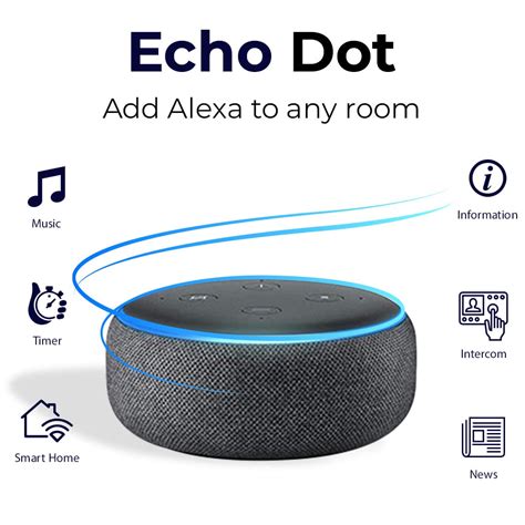 Echo Dot 3rd Gen 2018 Release Smart Speaker With Alexa Charcoal