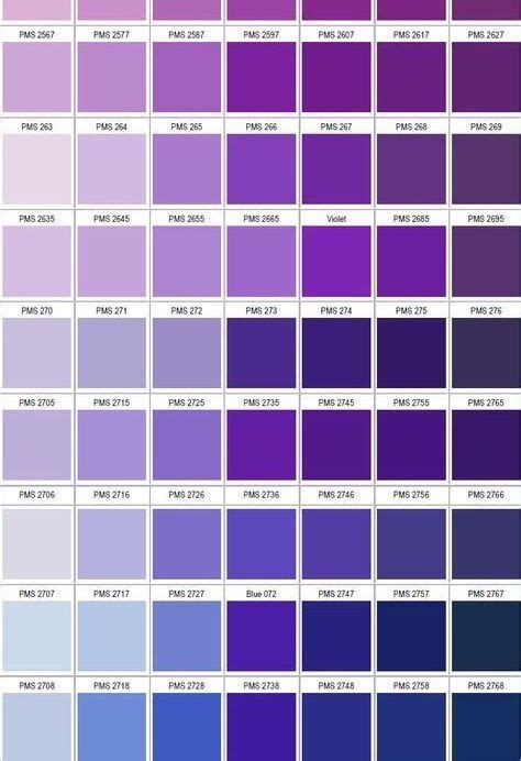 Pantone Colour Chart Pantone Color Chart Purple Color Chart Pms