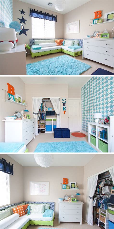 The big splurge was the play table. Toddler Boys Room DIY Budget Makeover | Boy toddler ...