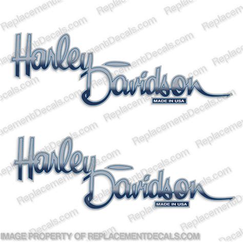 Harley Davidson Fuel Tank Motorcycle Decals Set Of 2 Style 13 Blue